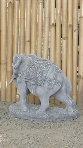 Product image 8 of the product “Nandi - Small Elephant bending to the right, 45cm L | cast stone ”
